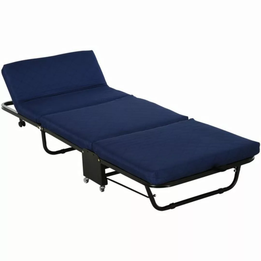 HOMCOM Gästebett Klappbett (Stahl+Schaumstoff, 1-St., Blau) 184 x 65 x 26 c günstig online kaufen