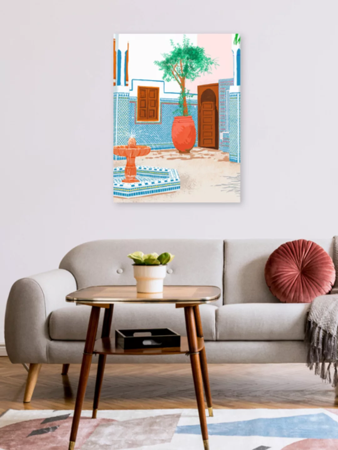 Poster / Leinwandbild - Moroccan Villa günstig online kaufen