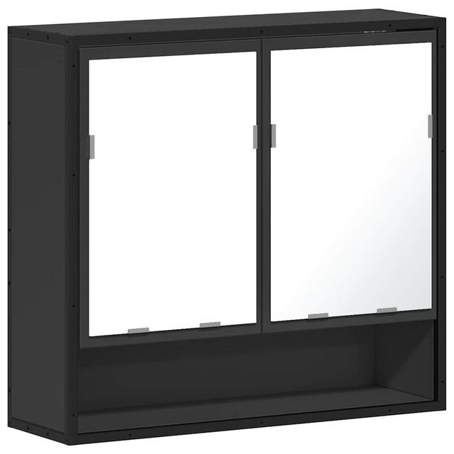 vidaXL Badezimmerspiegelschrank Spiegelschrank Schwarz 65x20x60 cm Holzwerk günstig online kaufen