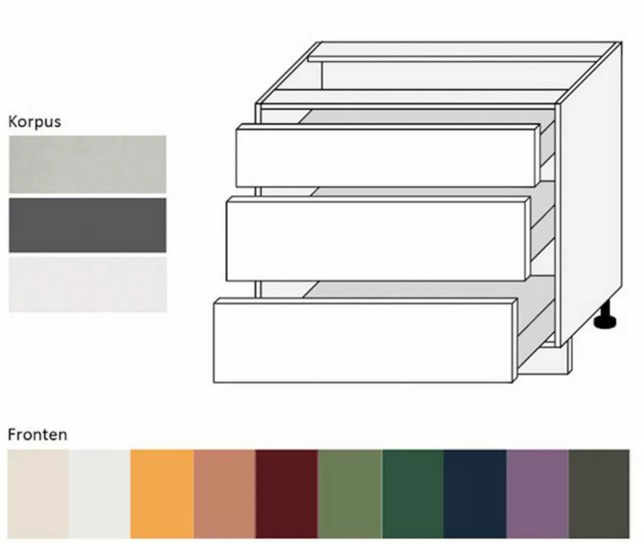 Feldmann-Wohnen Unterschrank Tivoli (Tivoli, 1-St) 90cm Front- und Korpusfa günstig online kaufen