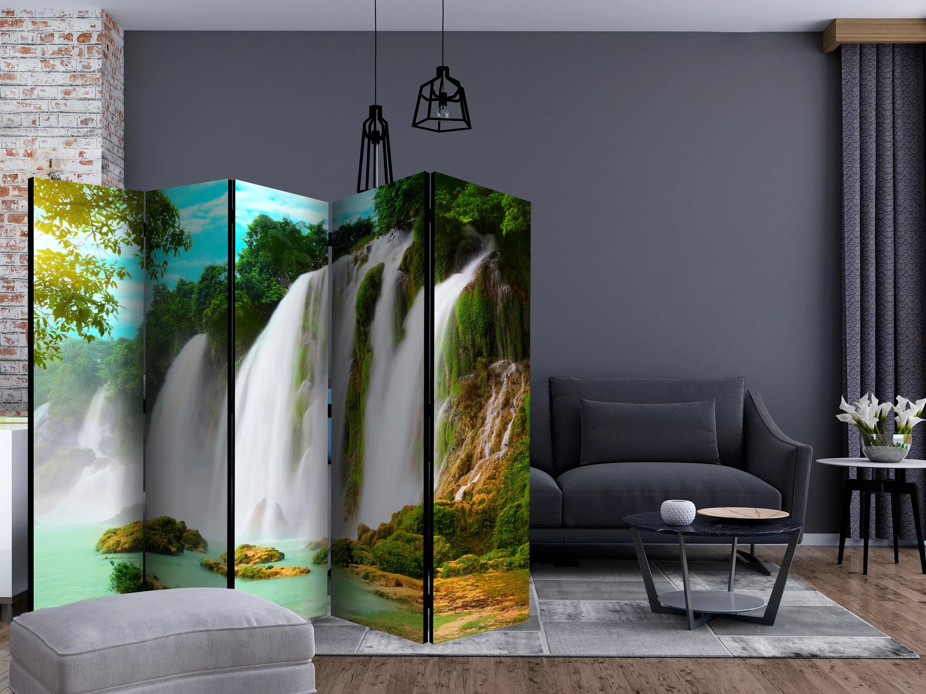 5-teiliges Paravent - Detian - Waterfall (china) Ii [room Dividers] günstig online kaufen