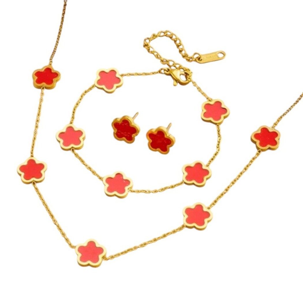 Lale Collection® Schmuckset Gold Kleeblatt Schmuck-Set günstig online kaufen