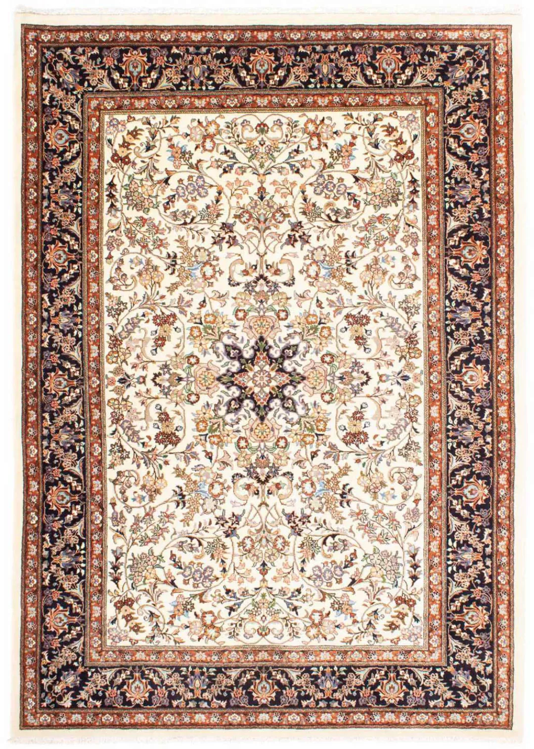 morgenland Wollteppich »Kaschmar Blumenmuster Blu scuro 295 x 196 cm«, rech günstig online kaufen