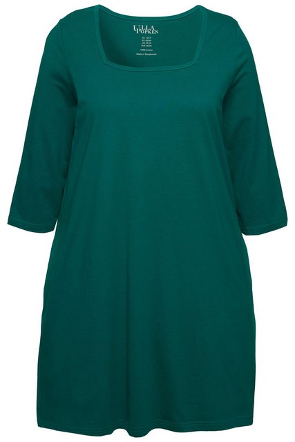 Ulla Popken Longshirt Longshirt A-Linie Carree-Ausschnitt 3/4-Arm günstig online kaufen