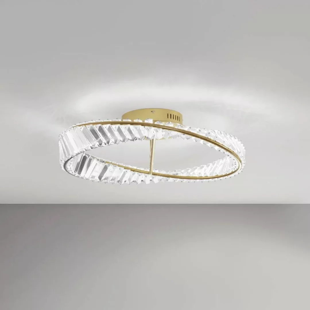 LED Deckenleuchte Aurelia in Gold und Transparent 35W 3728lm günstig online kaufen