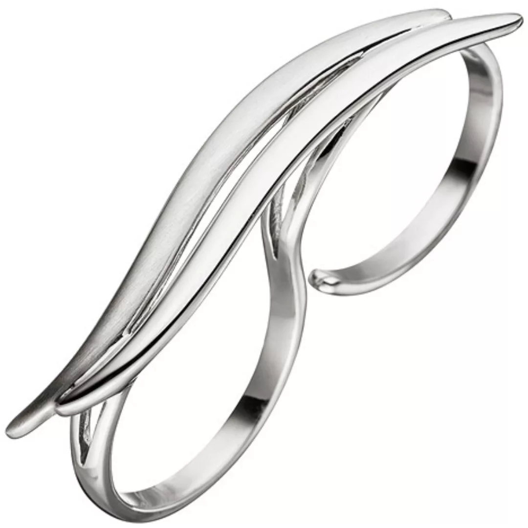 SIGO Damen Ring Zweifingerring 925 Sterling Silber matt mattiert Silberring günstig online kaufen