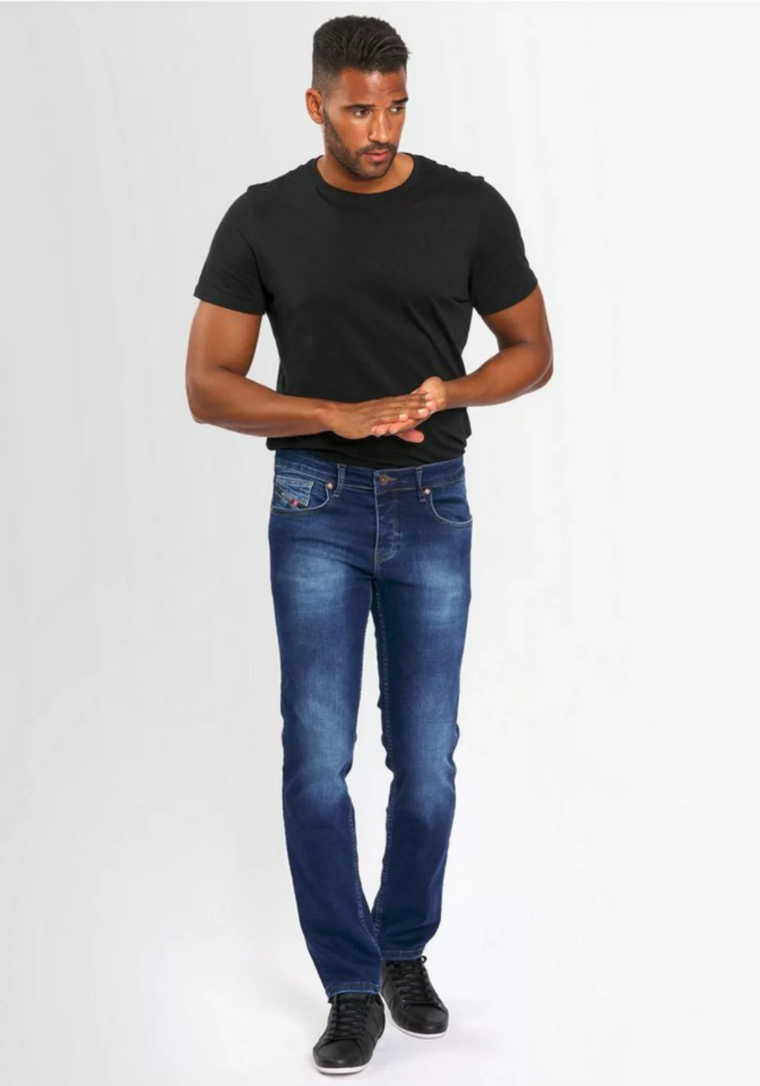 Alessandro Salvarini Straight-Jeans ASAlbinio mit Knopfleiste günstig online kaufen