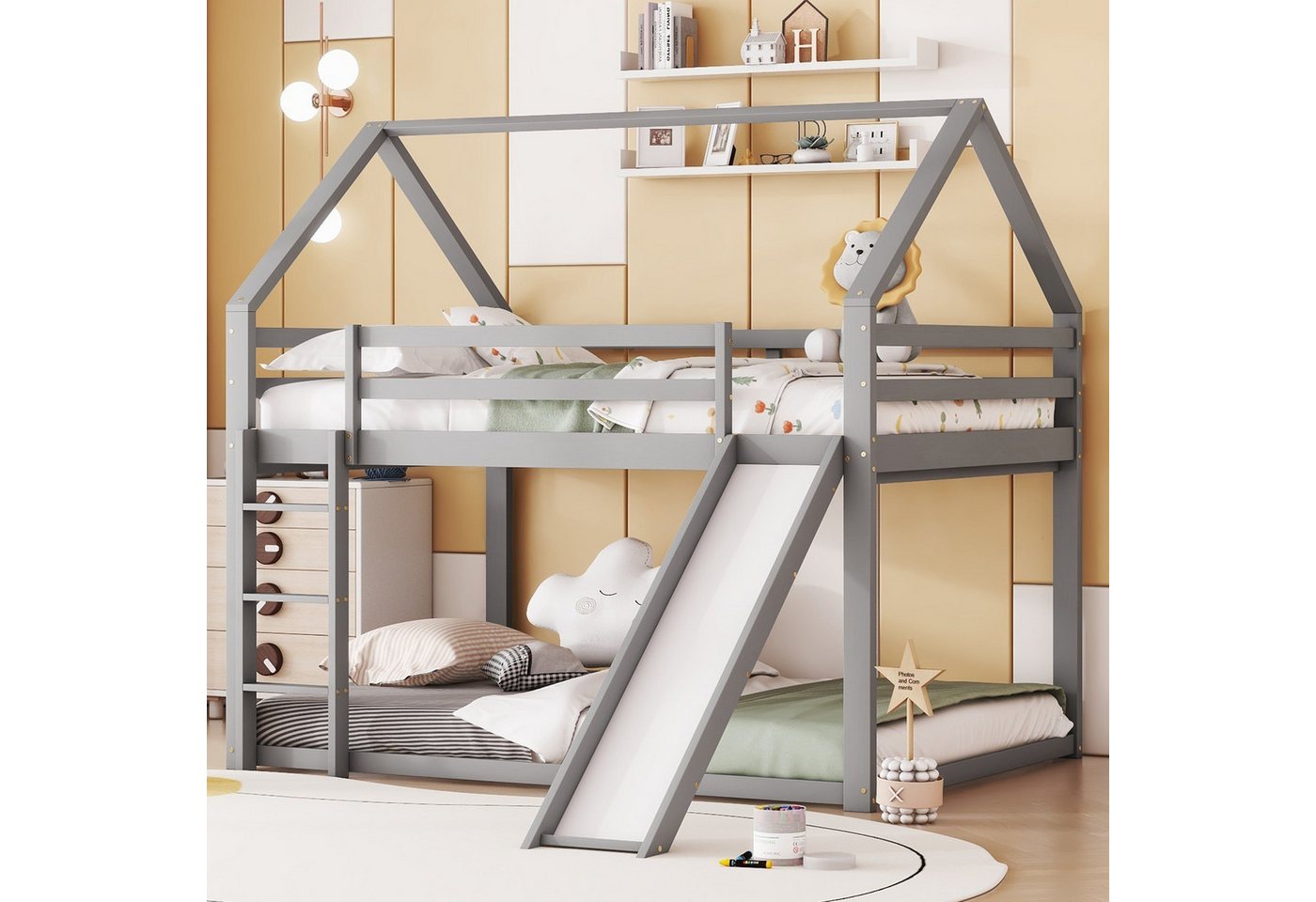 Flieks Hochbett Doppelbett Etagenbett Kinderbett mit oberem Lattenrost 140x günstig online kaufen