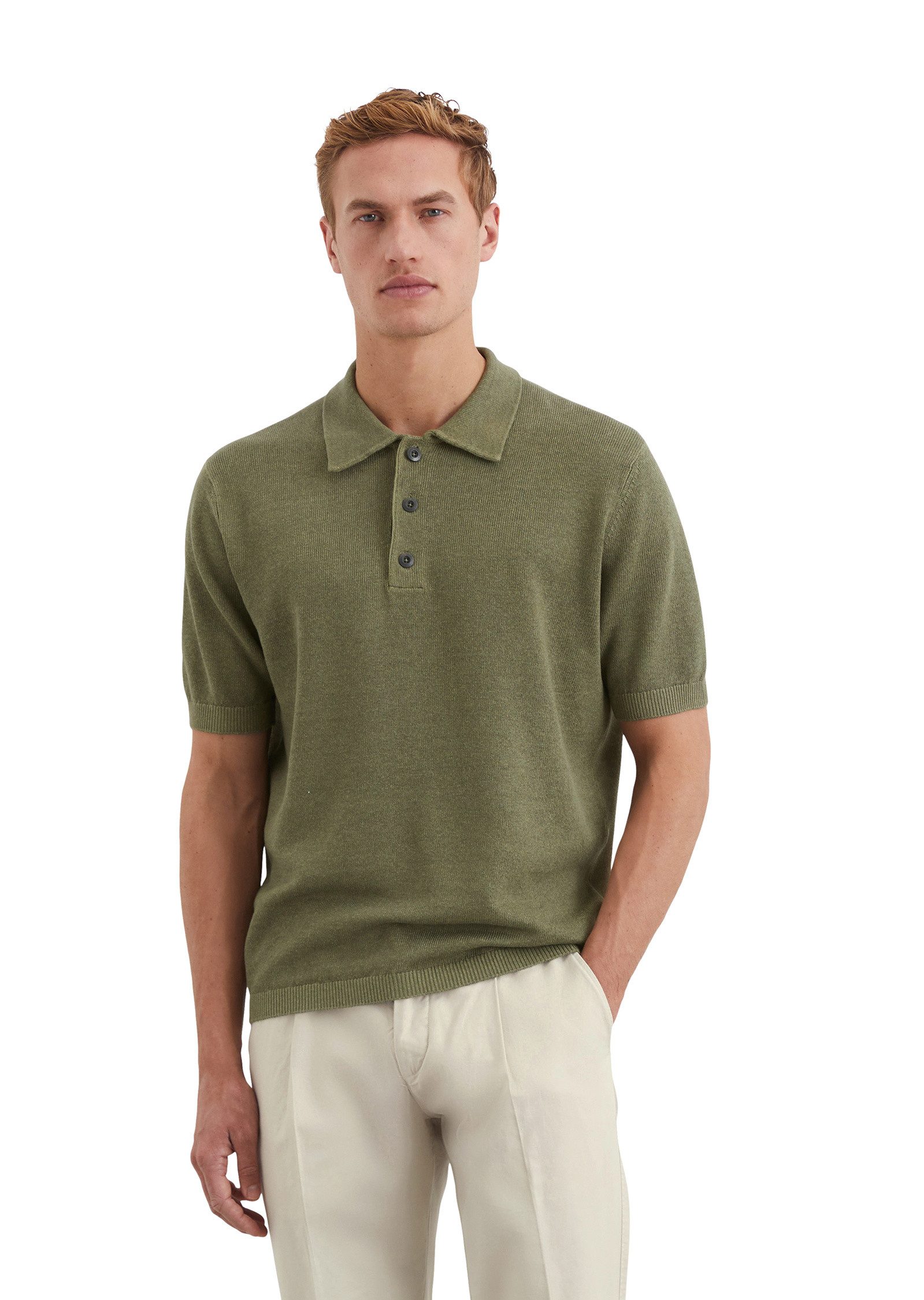 Marc O'Polo Strickpullover aus Leinen-Baumwoll-Mix günstig online kaufen