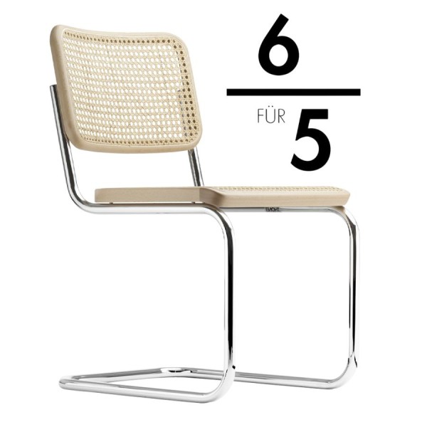 Thonet - S 32 V Freischwinger Stuhl mit Rohrgeflecht - buche natur TP 17/Ro günstig online kaufen