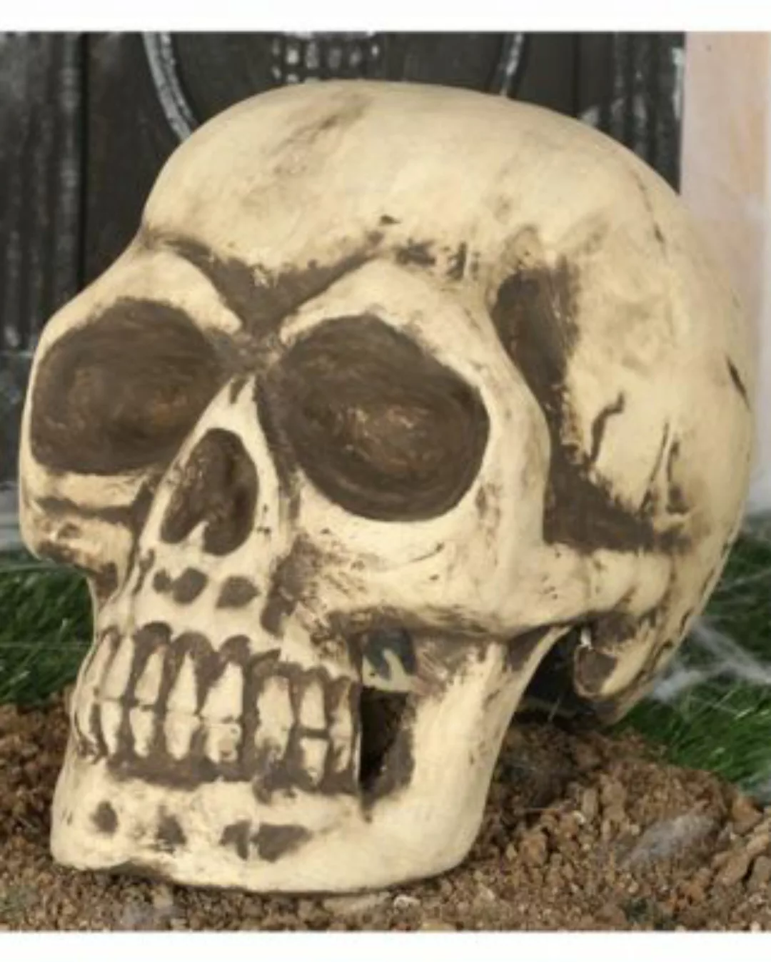 Totenkopf Halloween 32cm Partydeko beige  Kinder günstig online kaufen