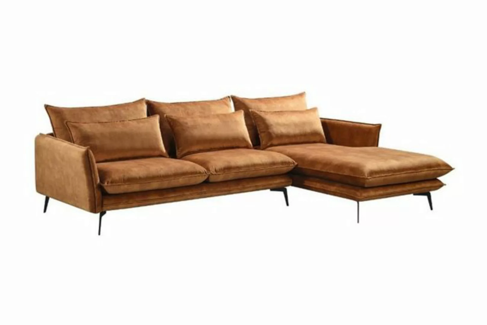 KAWOLA Ecksofa SKYE, Sofa Velvet, Recamiere rechts od. links, versch. Farbe günstig online kaufen