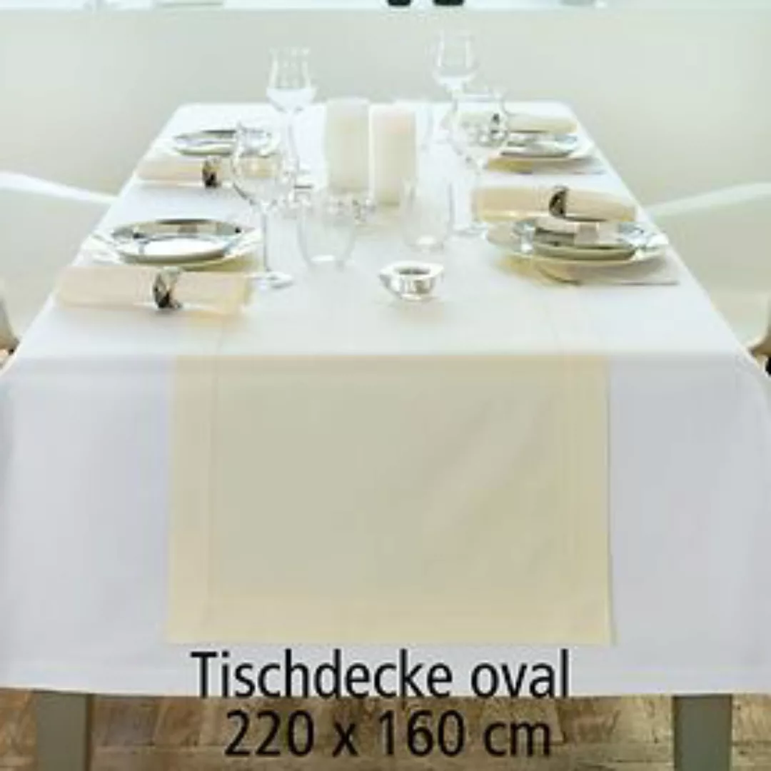 Tischdecke 'Gent' weiß oval 220x160 günstig online kaufen