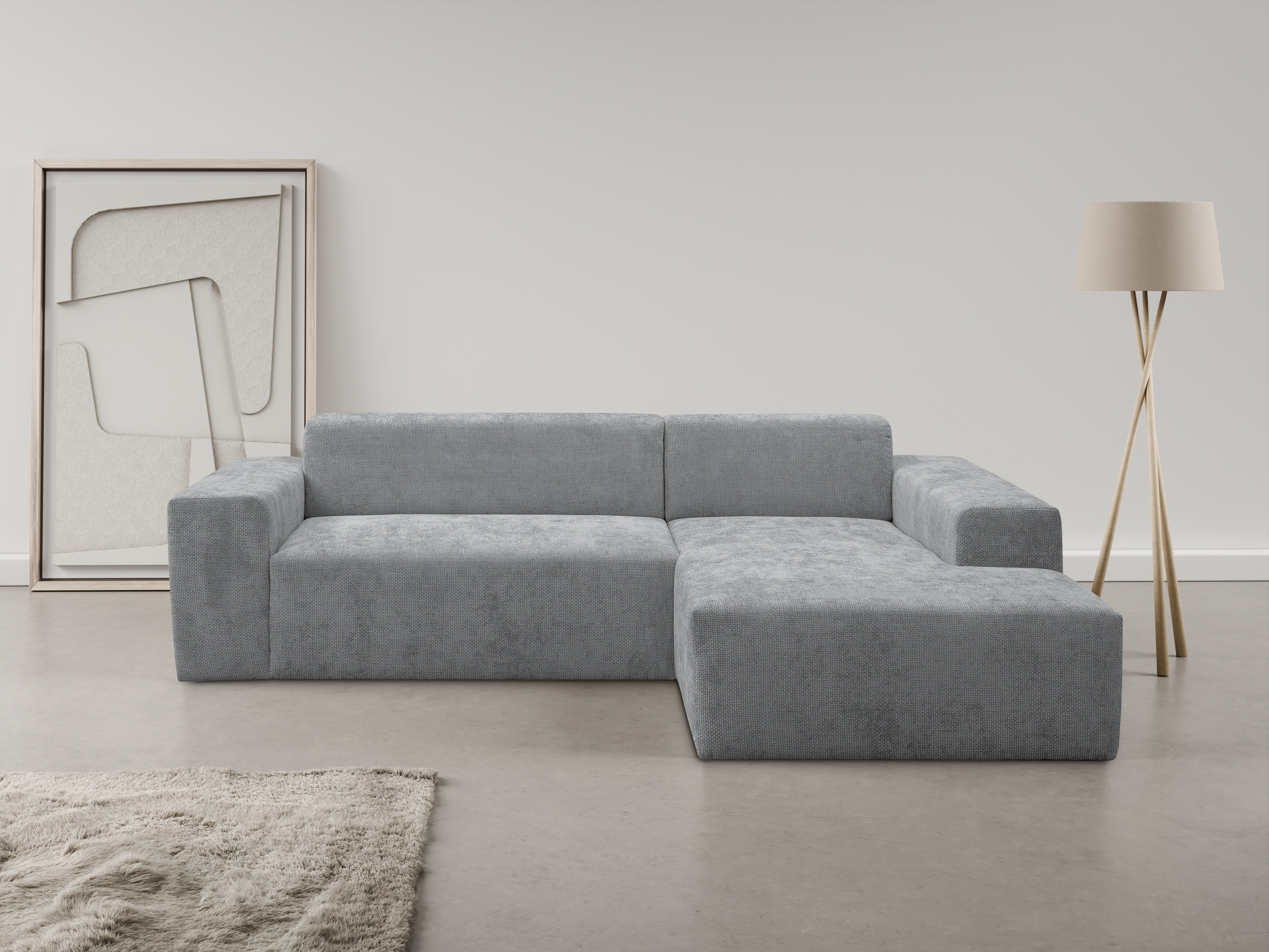 WERK2 Ecksofa »Zeus-L modern und zeitlos, Breite 253cm, bequemes Sofa«, Cur günstig online kaufen