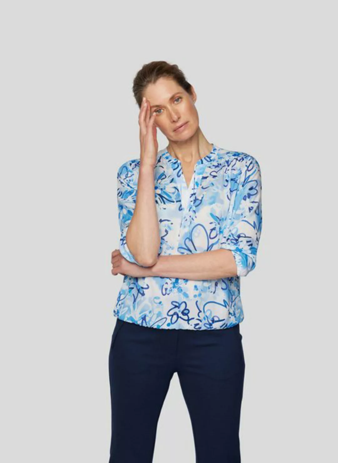 Rabe Klassische Bluse RABE Sommerliche Bluse mit Blumenmuster günstig online kaufen