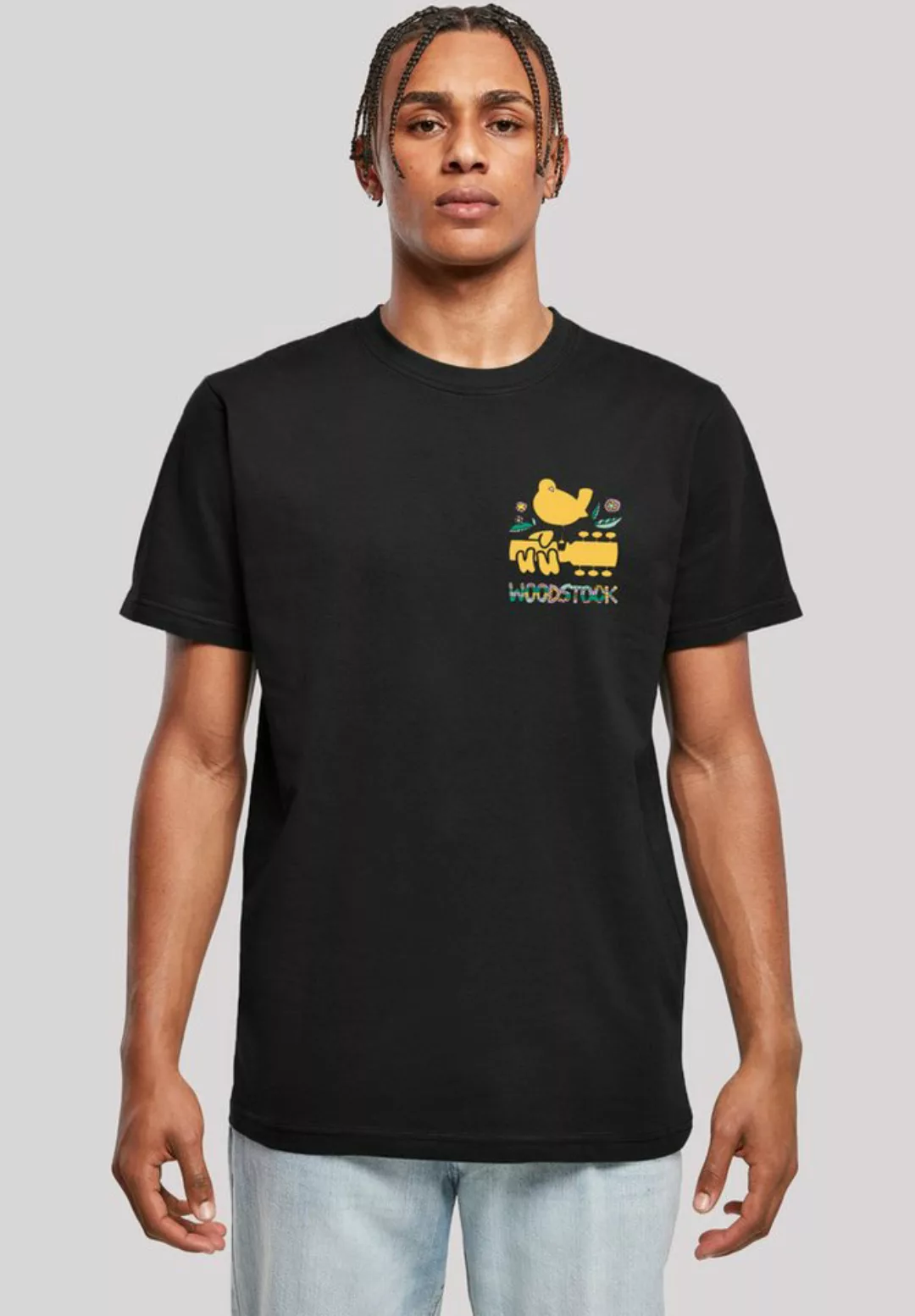 F4NT4STIC T-Shirt Woodstock Brust Logo Print günstig online kaufen