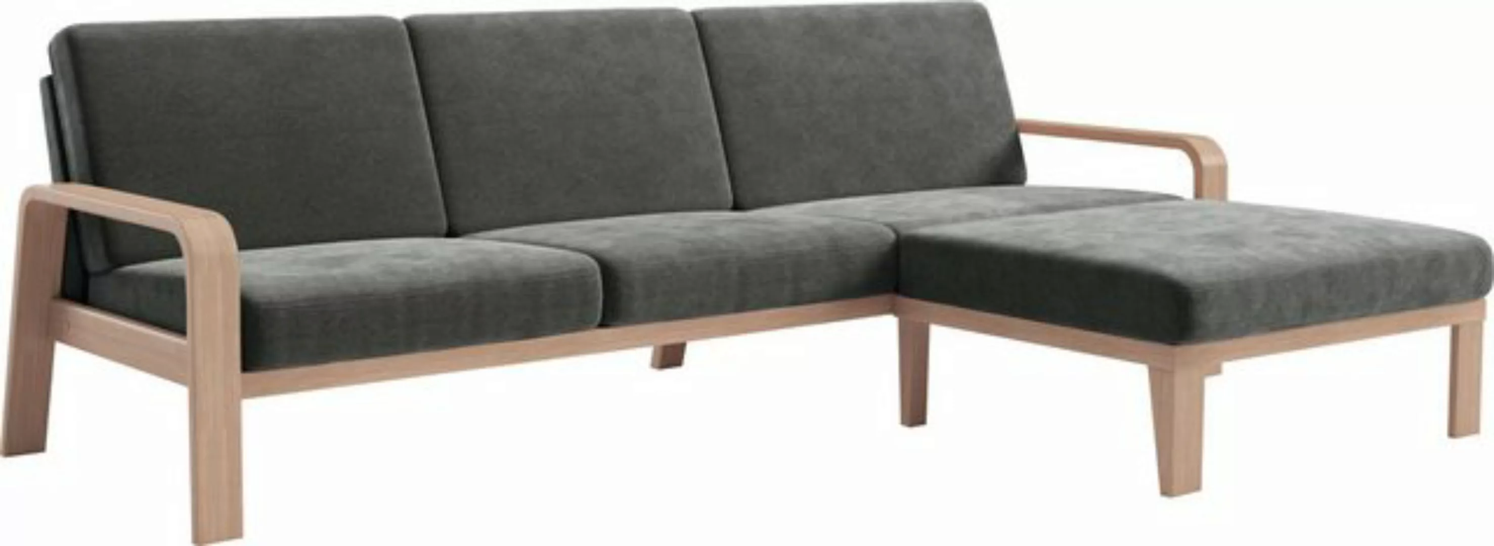 sit&more Ecksofa "Kolding L-Form", Armlehnen aus Buchenholz in natur, versc günstig online kaufen