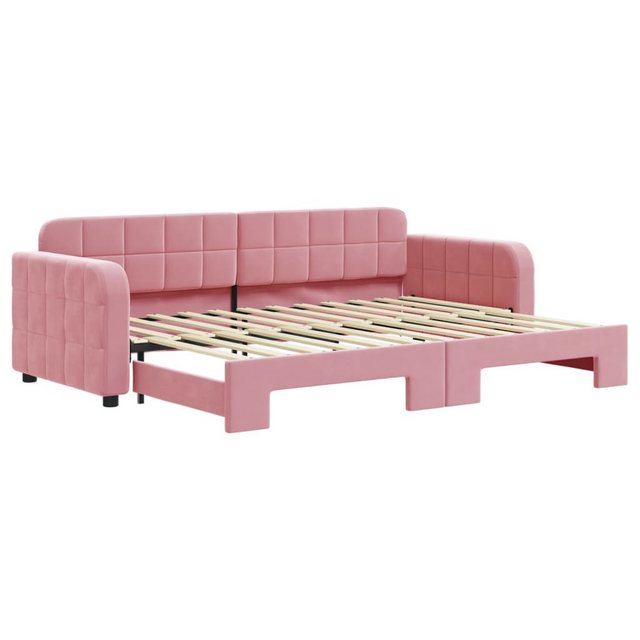 vidaXL Gästebett Gästebett Tagesbett Ausziehbar Rosa 80x200 cm Samt Bett Be günstig online kaufen