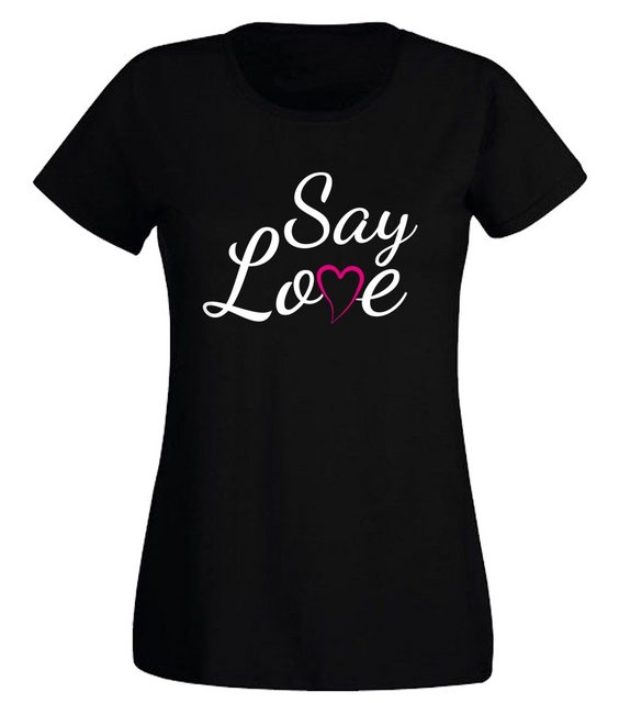 G-graphics T-Shirt Damen T-Shirt - Say love Slim-fit-Shirt, mit Frontprint, günstig online kaufen