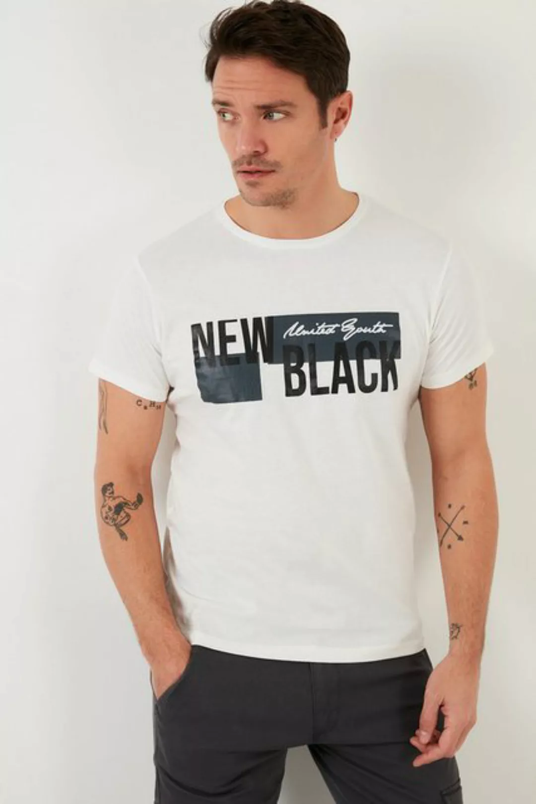 Buratti Print-Shirt Buratti Printed 100% Cotton Crew Neck Slim Fit T-Shirt günstig online kaufen