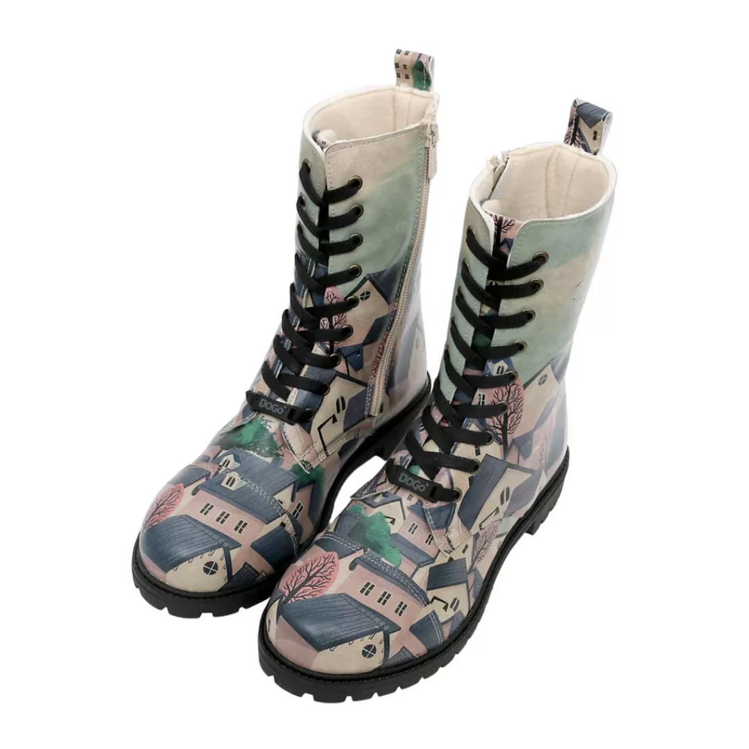 DOGO Schnürboots "Damen Zipsy Buildings Vegan Damen Stiefel / female", Vega günstig online kaufen