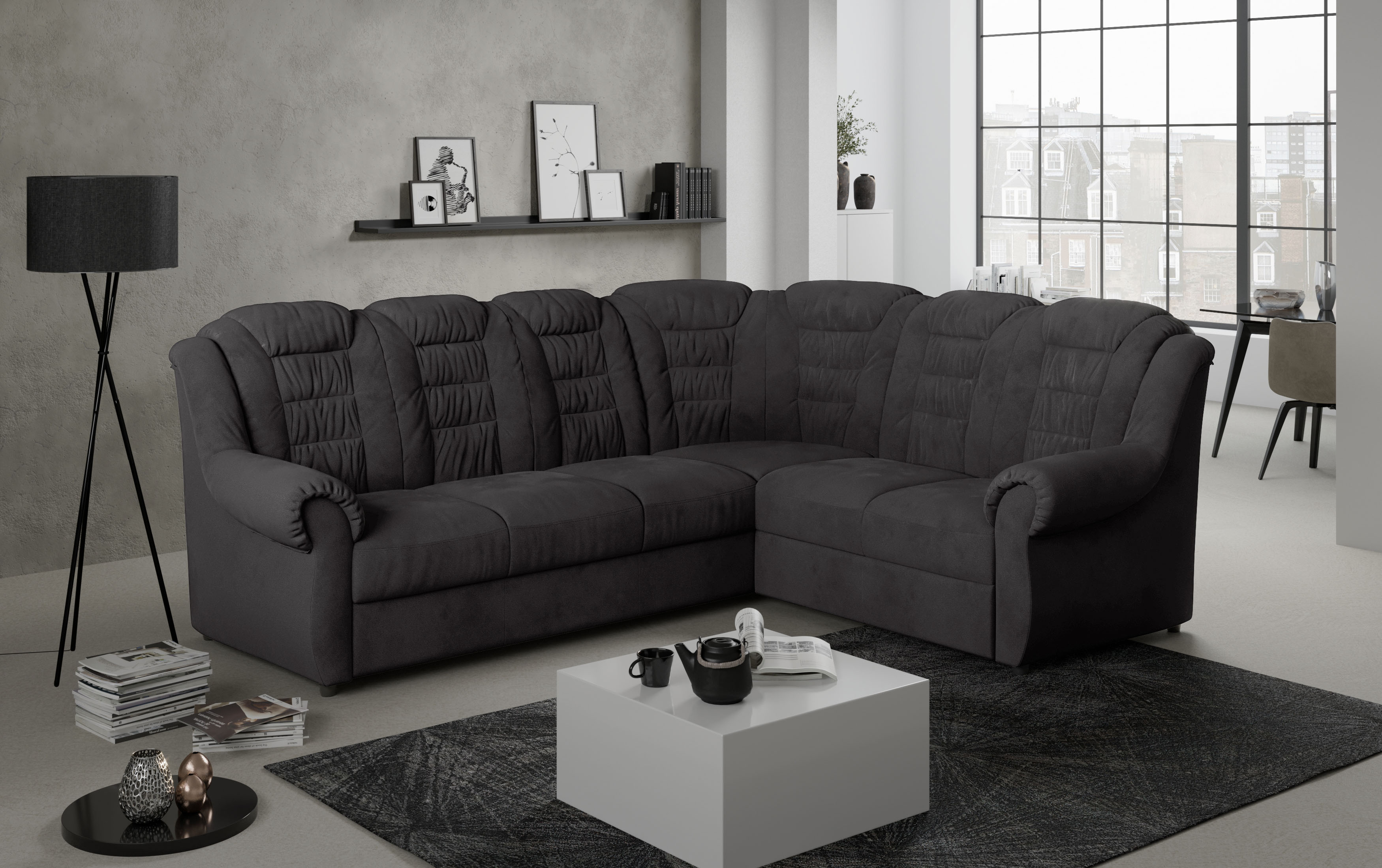 Home affaire Ecksofa "Boston L-Form", mit hoher Rückenlehne, wahlweise mit günstig online kaufen