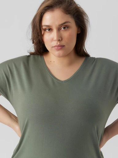 Vero Moda Curve V-Shirt "VMAYA SS V-NECK TEE VMA NOOS CURVE" günstig online kaufen