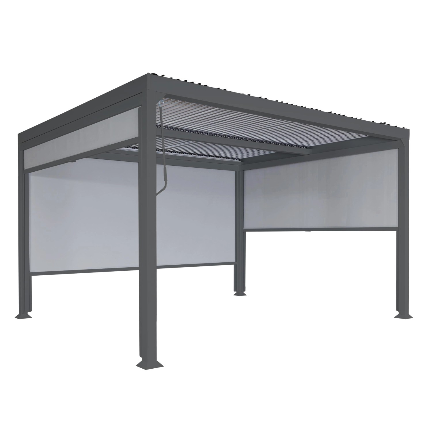 MCW Alu Pergola L41 mit 3x Seitenwand Anthrazit 3x3,7m günstig online kaufen