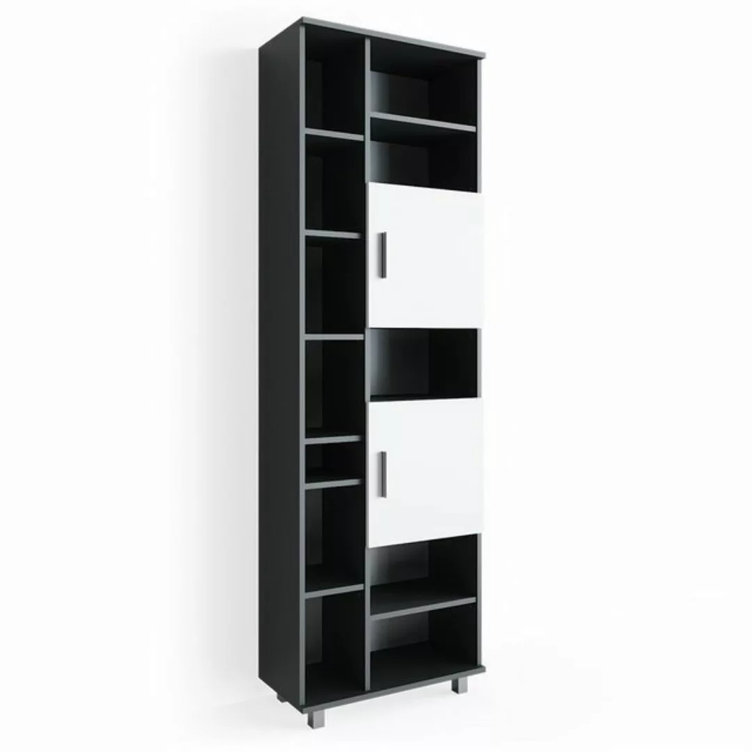 Vicco Hochschrank Ilias, Weiß/Anthrazit, 60 x 190 cm Drehbar günstig online kaufen