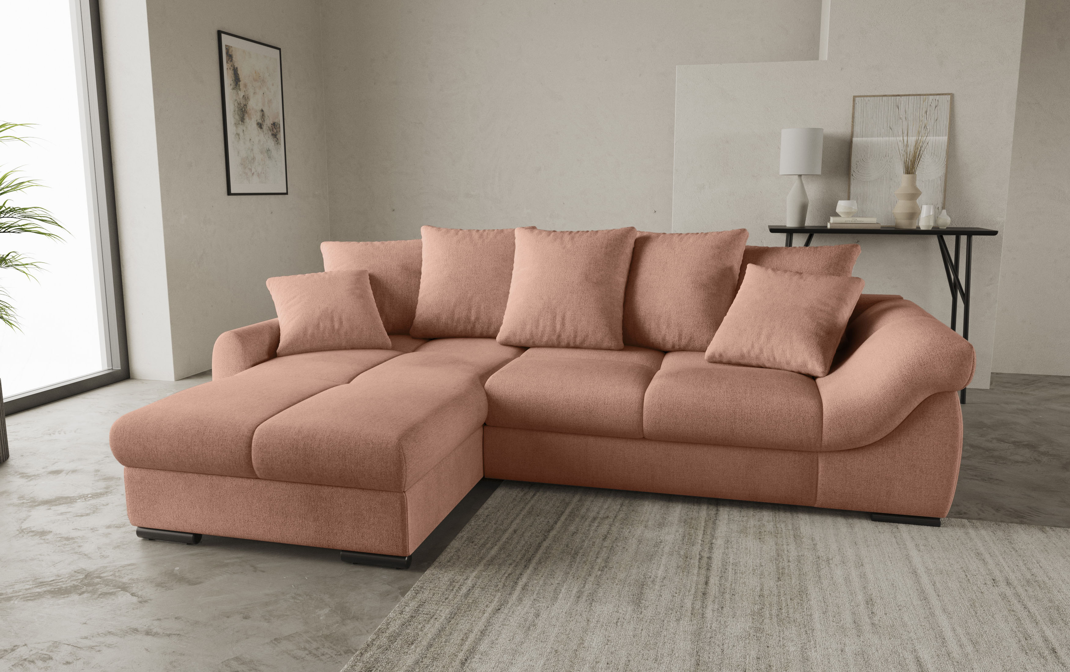 Mr. Couch Ecksofa "Livorno DuraFlex L-Form", inkl. Hochschläfer-Bettauszug, günstig online kaufen