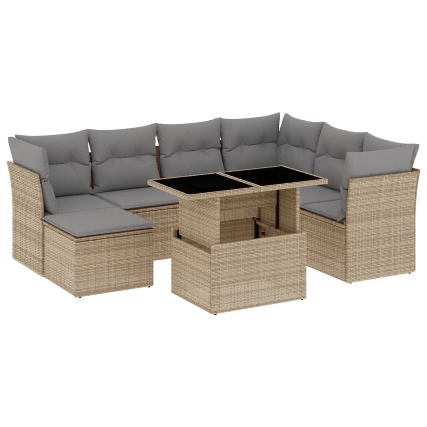 vidaXL 8-tlg Garten-Sofagarnitur mit Kissen Beige Poly Rattan Modell 333 günstig online kaufen