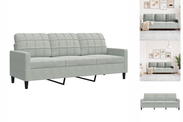 vidaXL Sofa, 3-Sitzer-Sofa Hellgrau 180 cm Samt günstig online kaufen