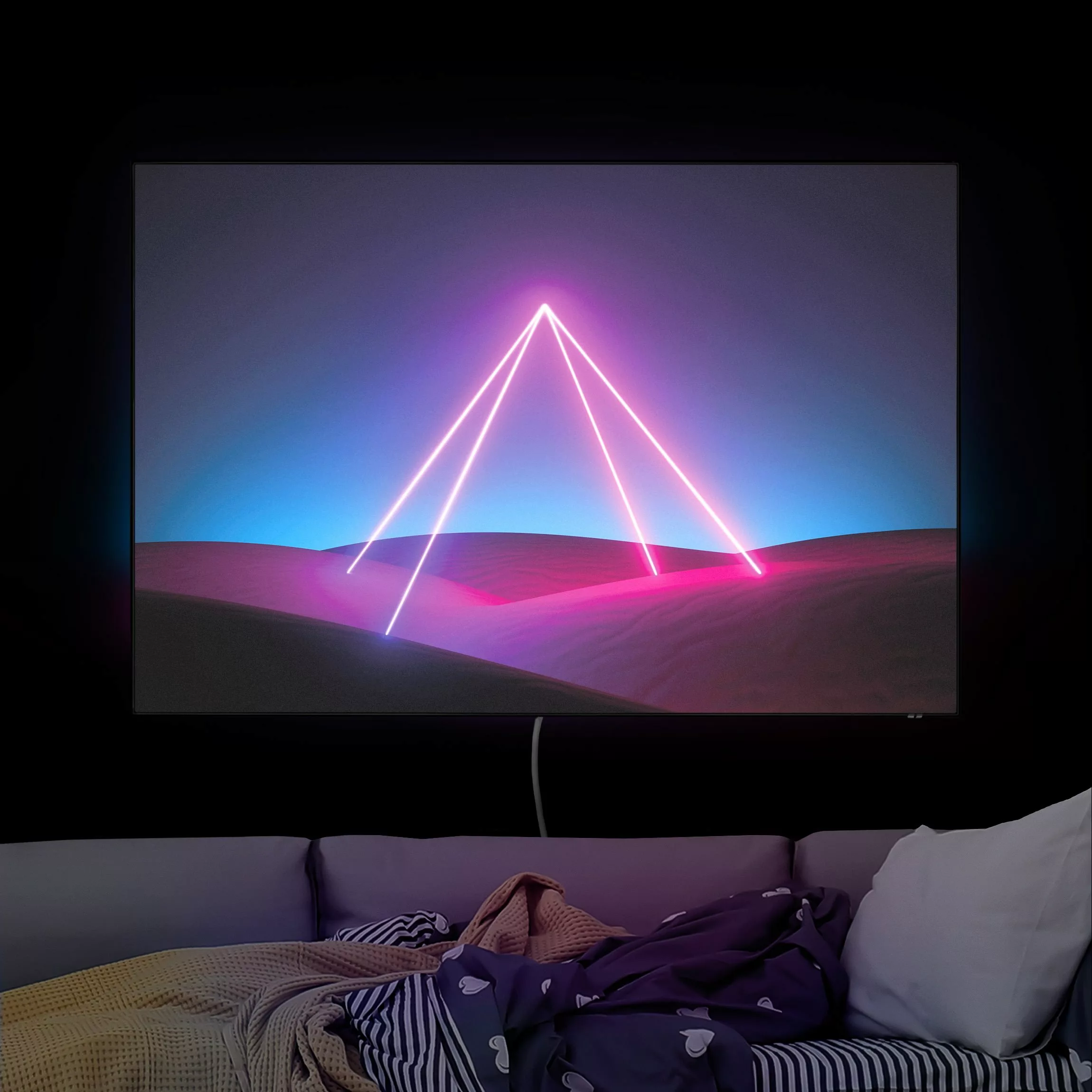 LED-Wechselbild Neonlichtpyramide günstig online kaufen