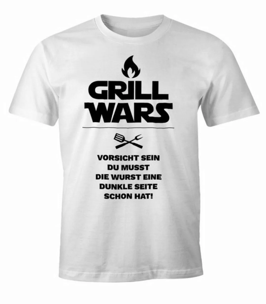 MoonWorks Print-Shirt Herren T-Shirt Grill Wars mit Spruch Fun-Shirt Moonwo günstig online kaufen