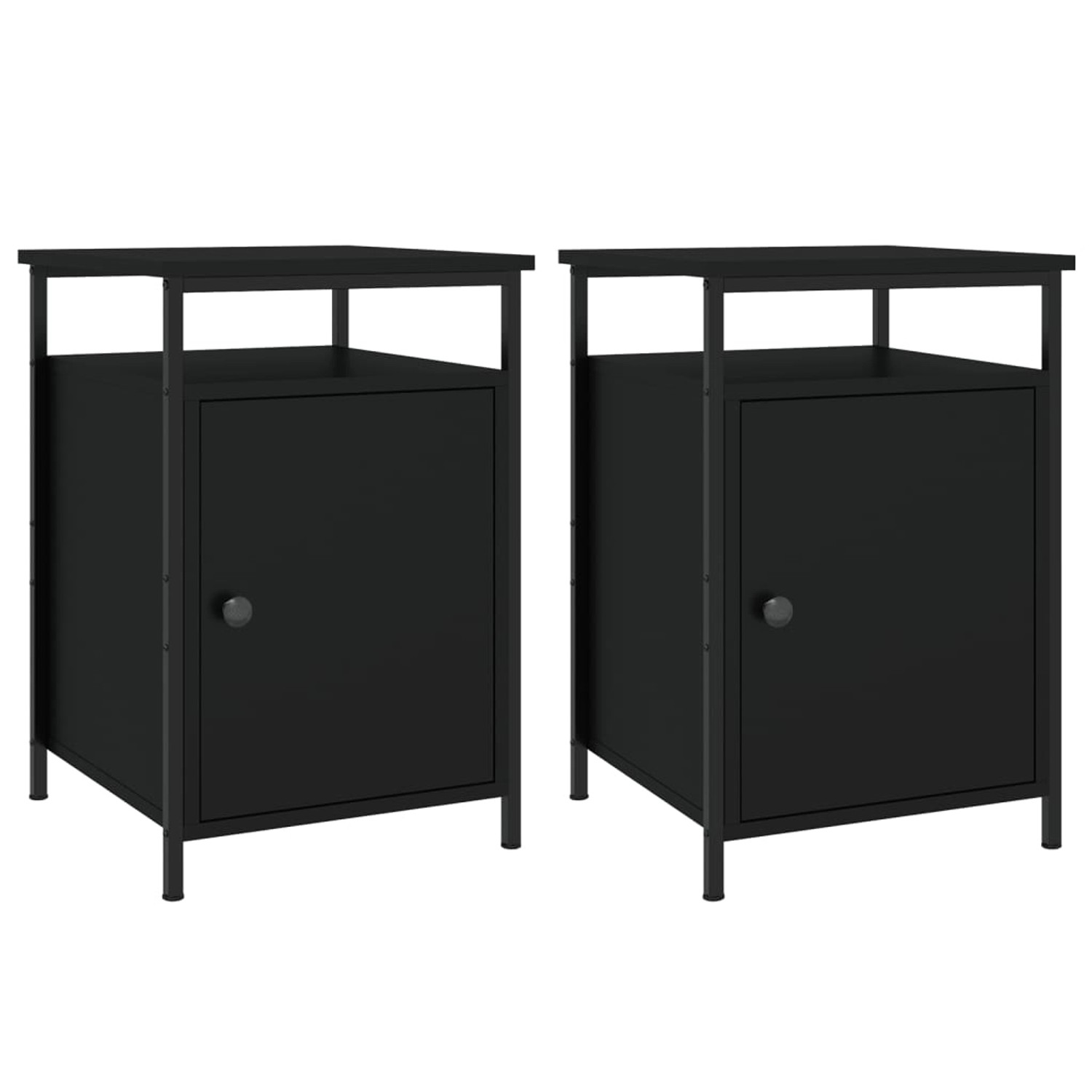 vidaXL Nachttische 2 Stk Schwarz 40x42x60 cm Holzwerkstoff Modell 5 günstig online kaufen