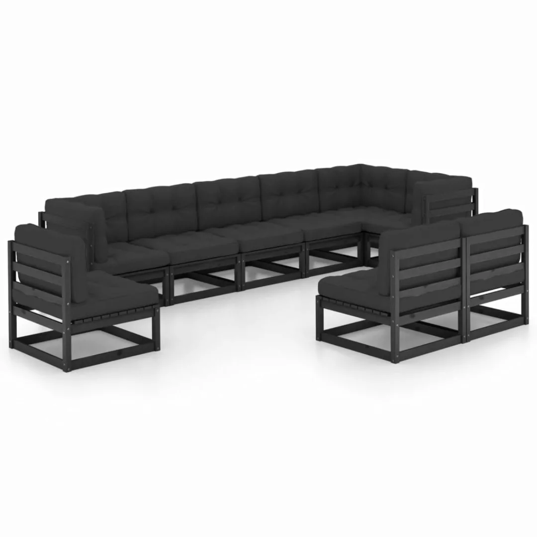 9-tlg. Garten-lounge-set Mit Kissen Massivholz Kiefer günstig online kaufen