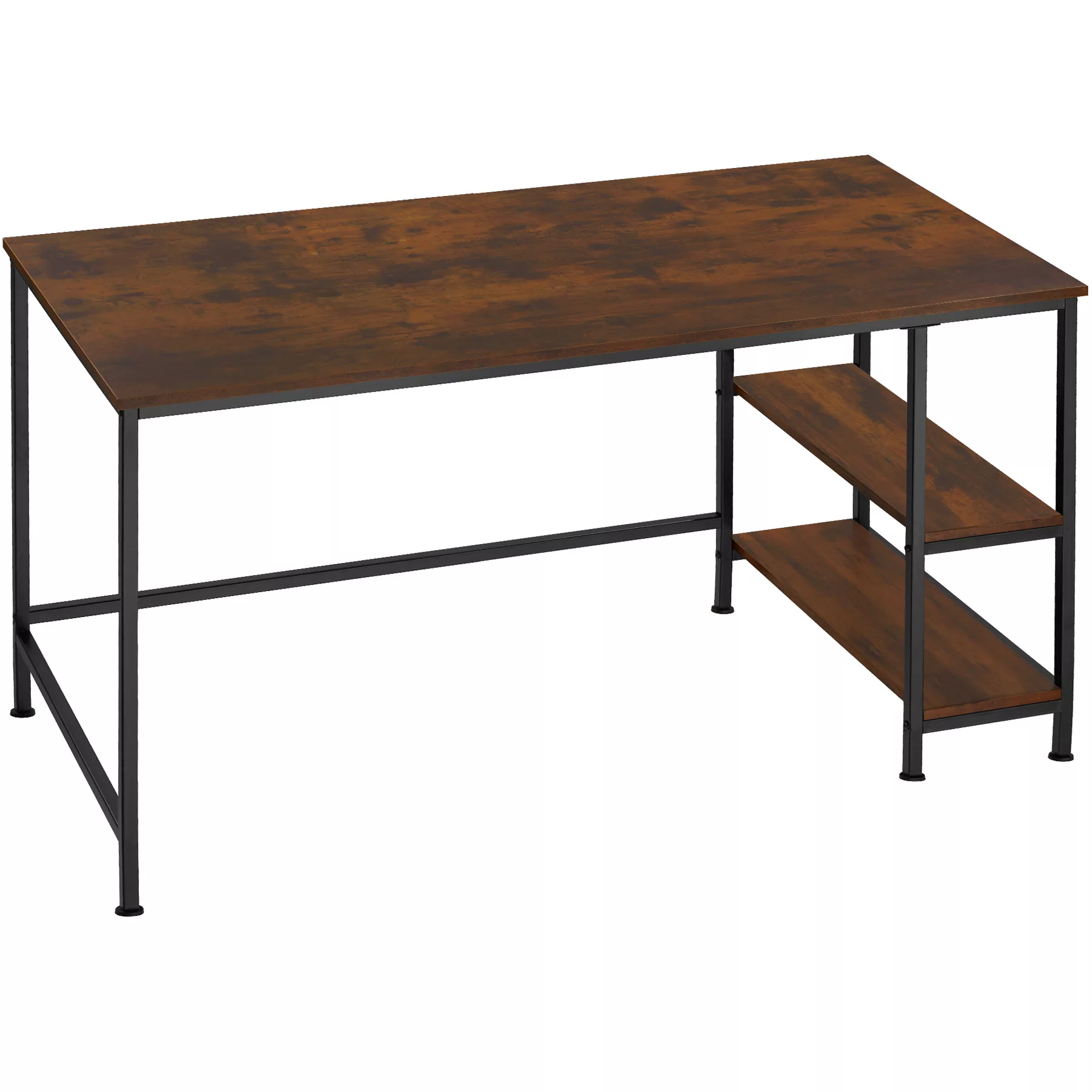 Computer-Schreibtisch Canton 120x60x75,5cm - Industrial Holz dunkel, rustik günstig online kaufen