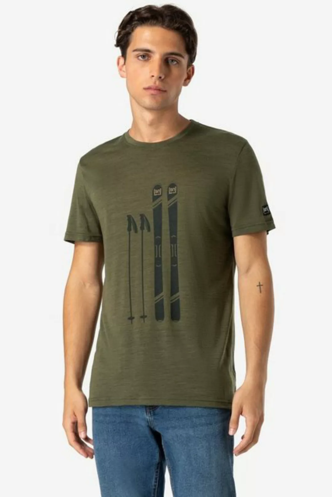 SUPER.NATURAL Print-Shirt Merino T-Shirt M SKIING GEAR TEE feinster Merino- günstig online kaufen