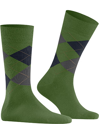 Burlington Edinburgh Herren Socken, 40-46, Grün, Argyle, Schurwolle, 21182- günstig online kaufen