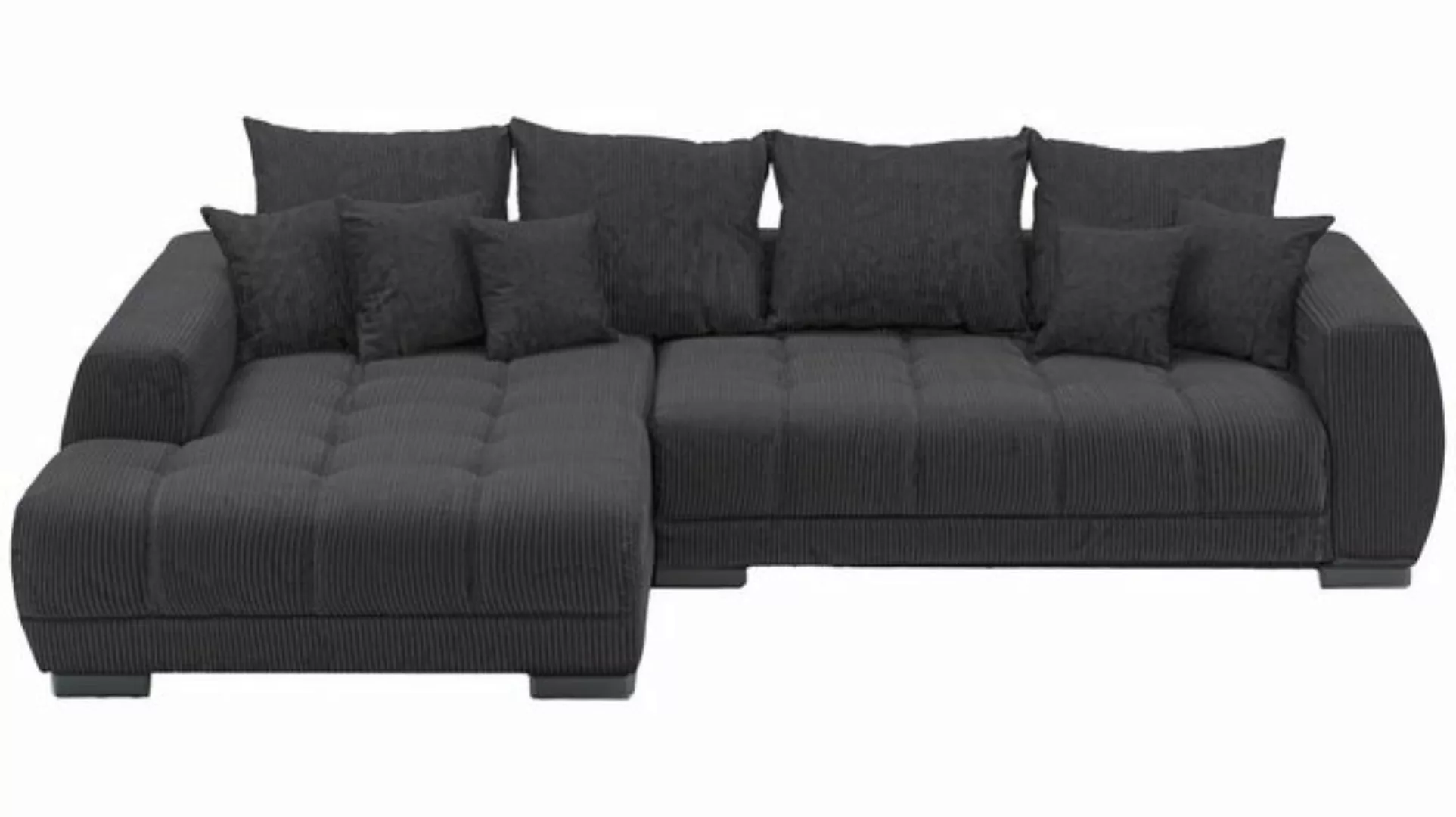 Massivart® Ecksofa ARTEMIS Cord grau / 300 cm / Cordsofa, Nosagunterfederun günstig online kaufen