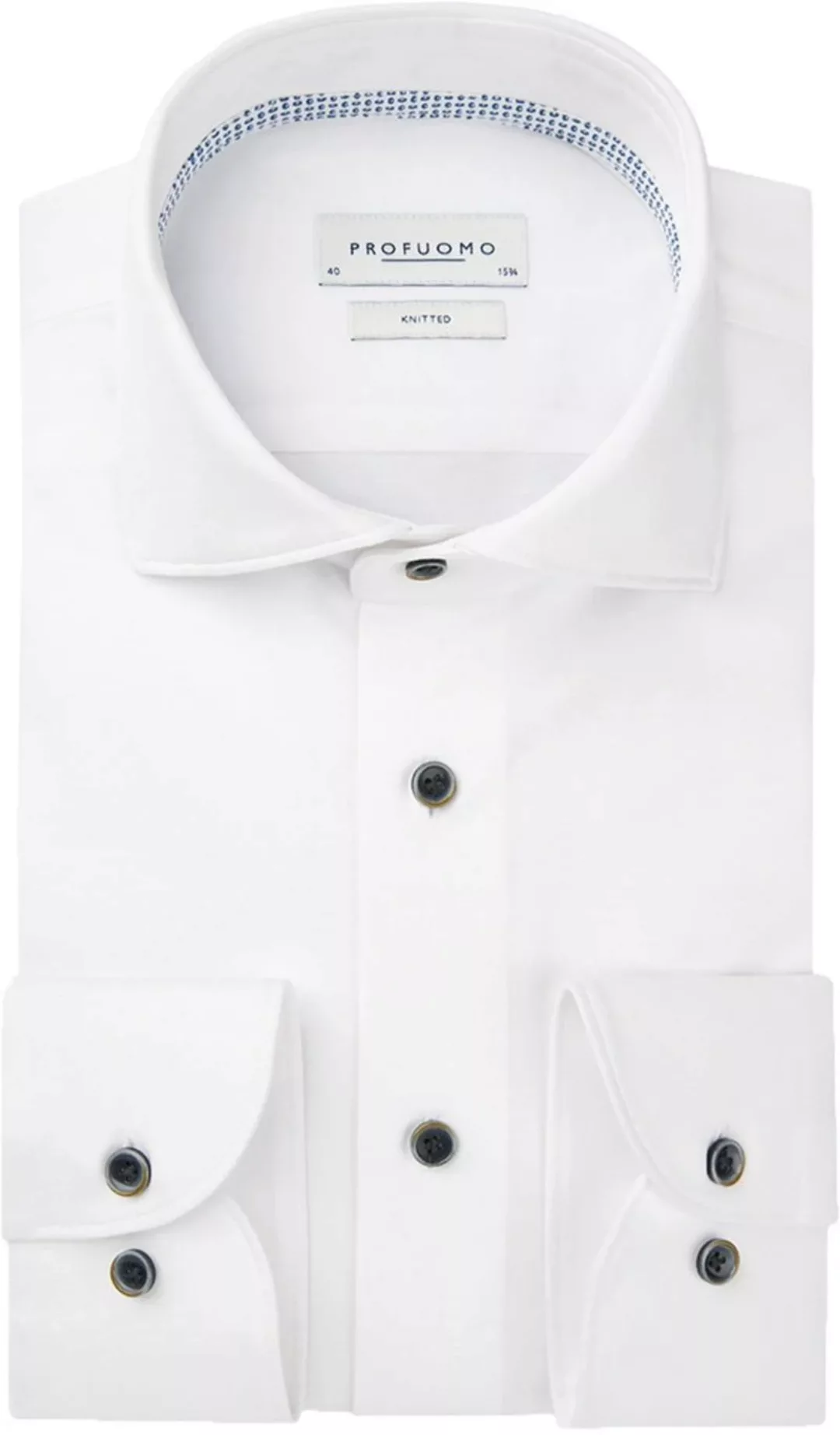 Profuomo Hemd Single Jersey Weiß - Größe 43 günstig online kaufen