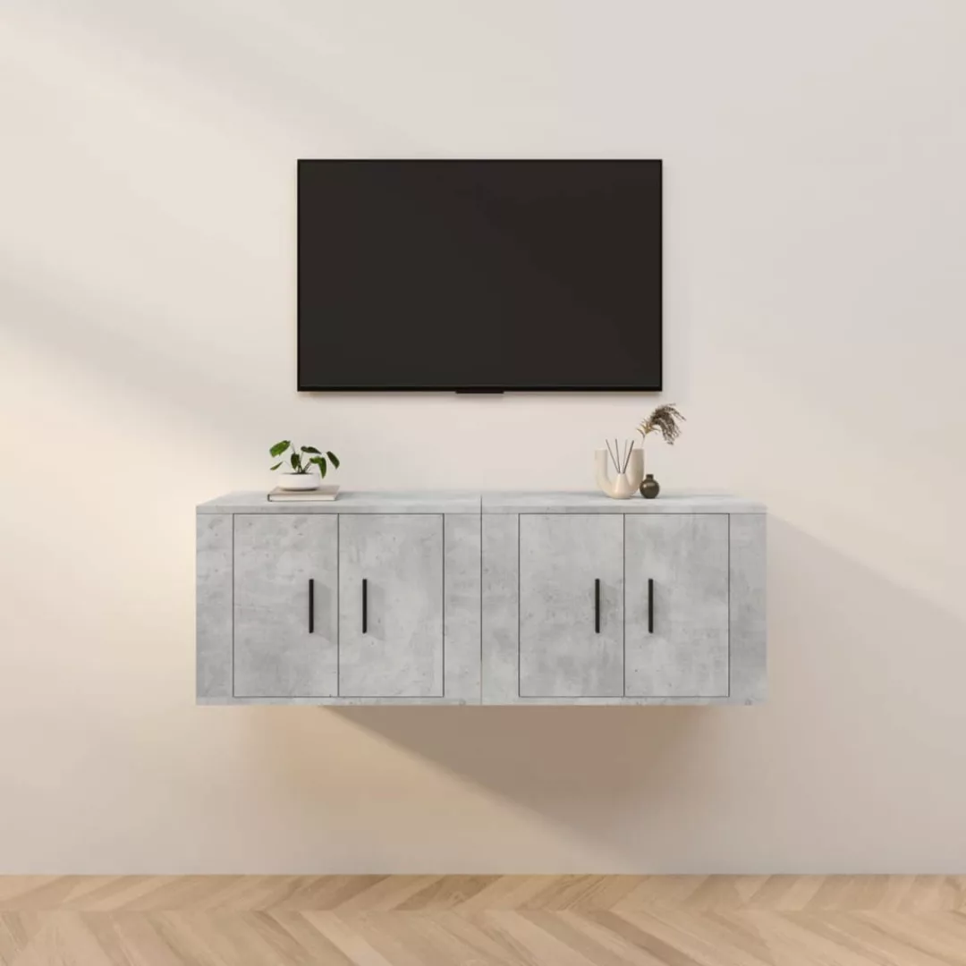 Vidaxl Tv-wandschränke 2 Stk. Betongrau 57x34,5x40 Cm günstig online kaufen