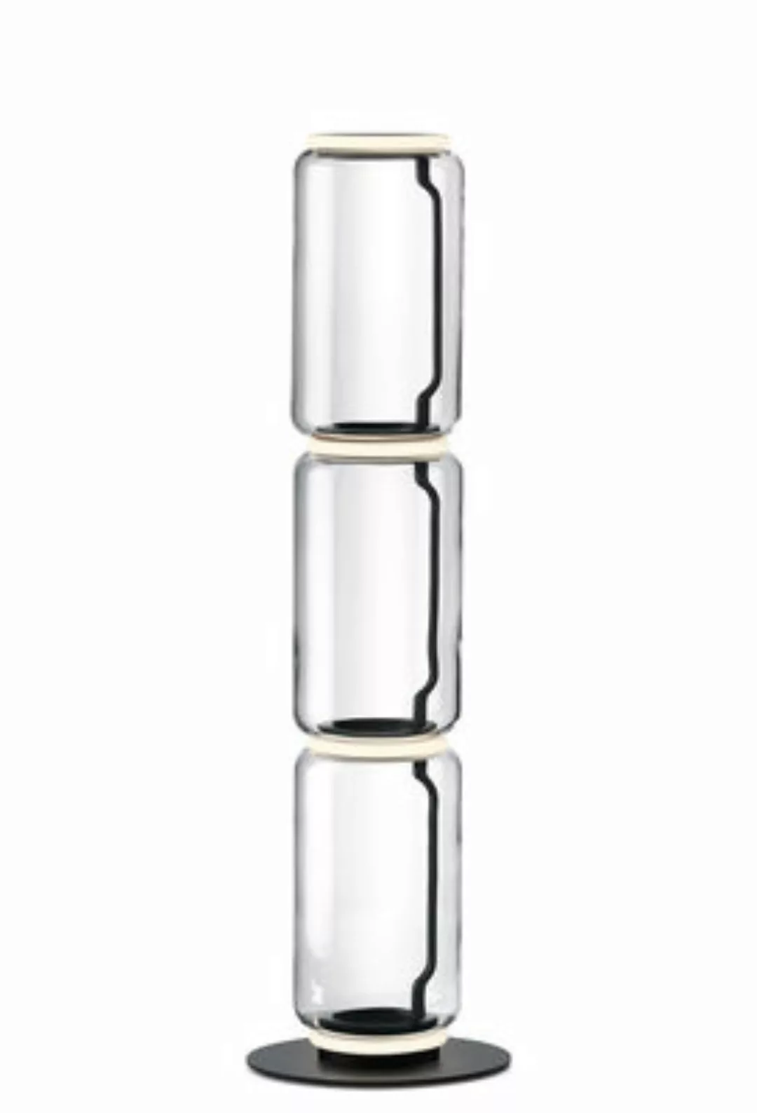 Bodenleuchte Noctambule Cylindre n°3 glas transparent / LED - Ø 25 x H 140 günstig online kaufen