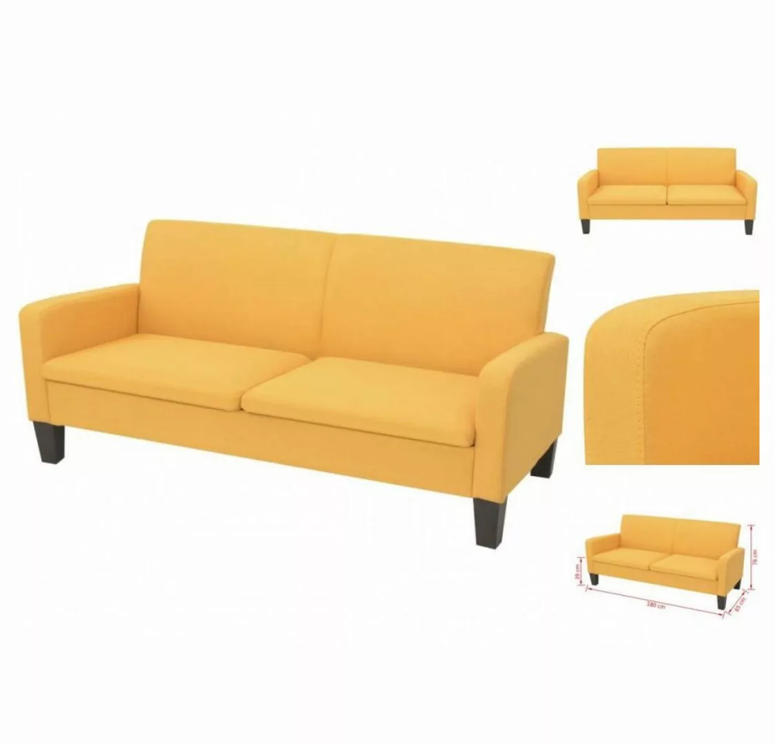 vidaXL Sofa 3-Sitzersofa 180 x 65 x76 cm Gelb günstig online kaufen