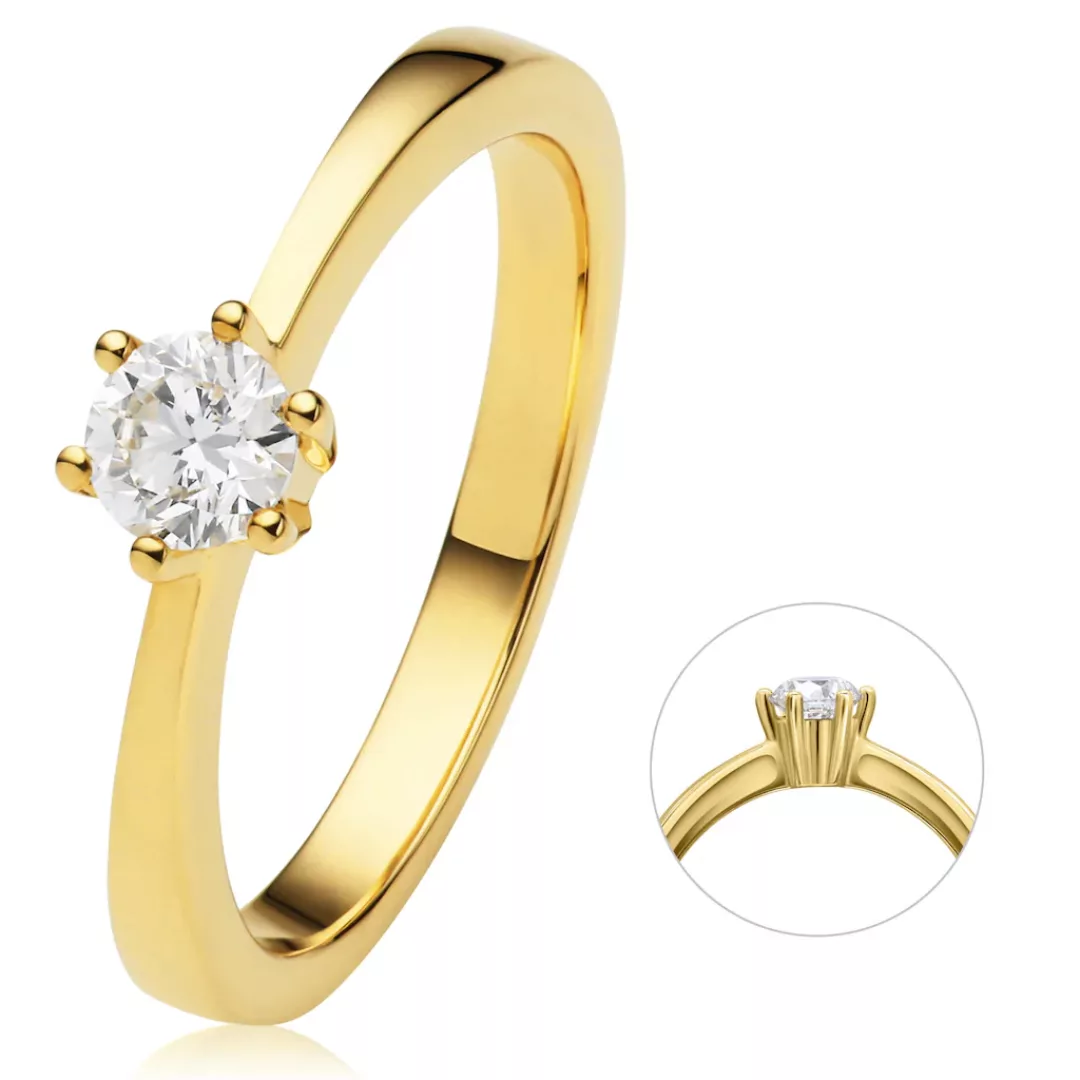 ONE ELEMENT Diamantring "0.25 ct Diamant Brillant Ring aus 585 Gelbgold", D günstig online kaufen