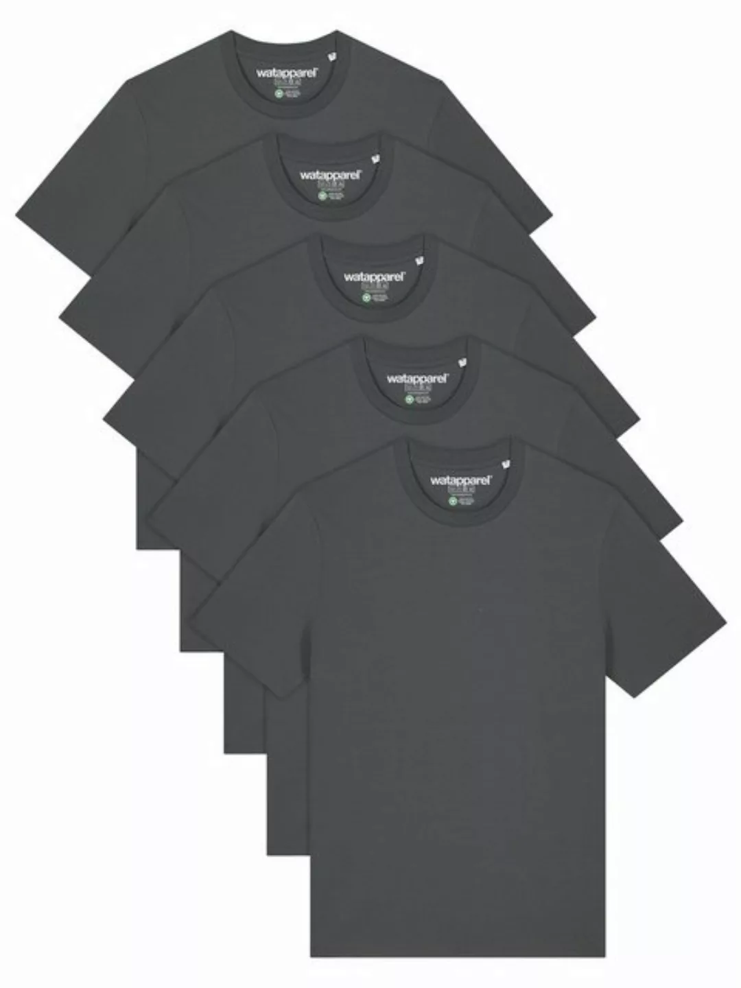 wat? Apparel T-Shirt 5er Multipack Bio Basic T-Shirt Anthracite günstig online kaufen