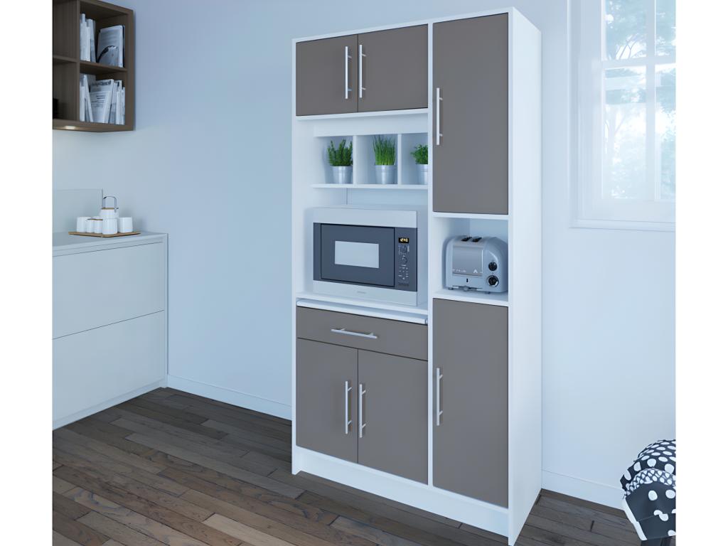 Küchenbuffet Buffetschrank mit 5 Türen & 1 Schublade - Weiß & Grau - MADY günstig online kaufen