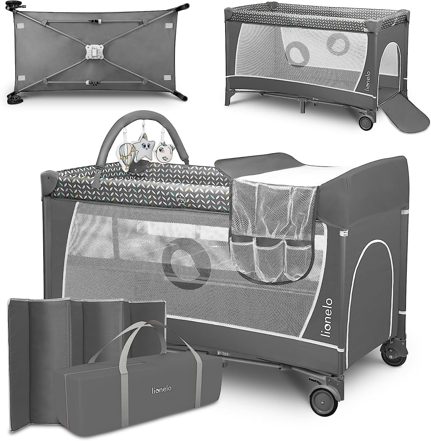 lionelo Baby-Reisebett FLOWER, 4in1:Laufstall Baby, Wickeltisch, günstig online kaufen