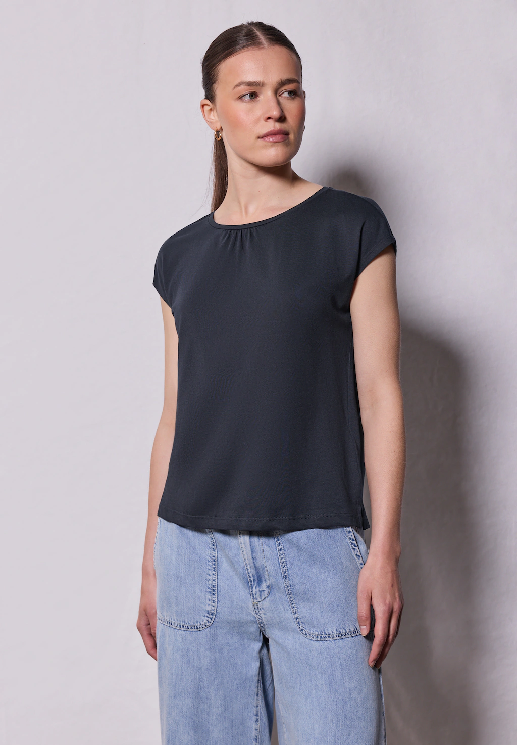 STREET ONE T-Shirt, aus elastischem Materialmix günstig online kaufen
