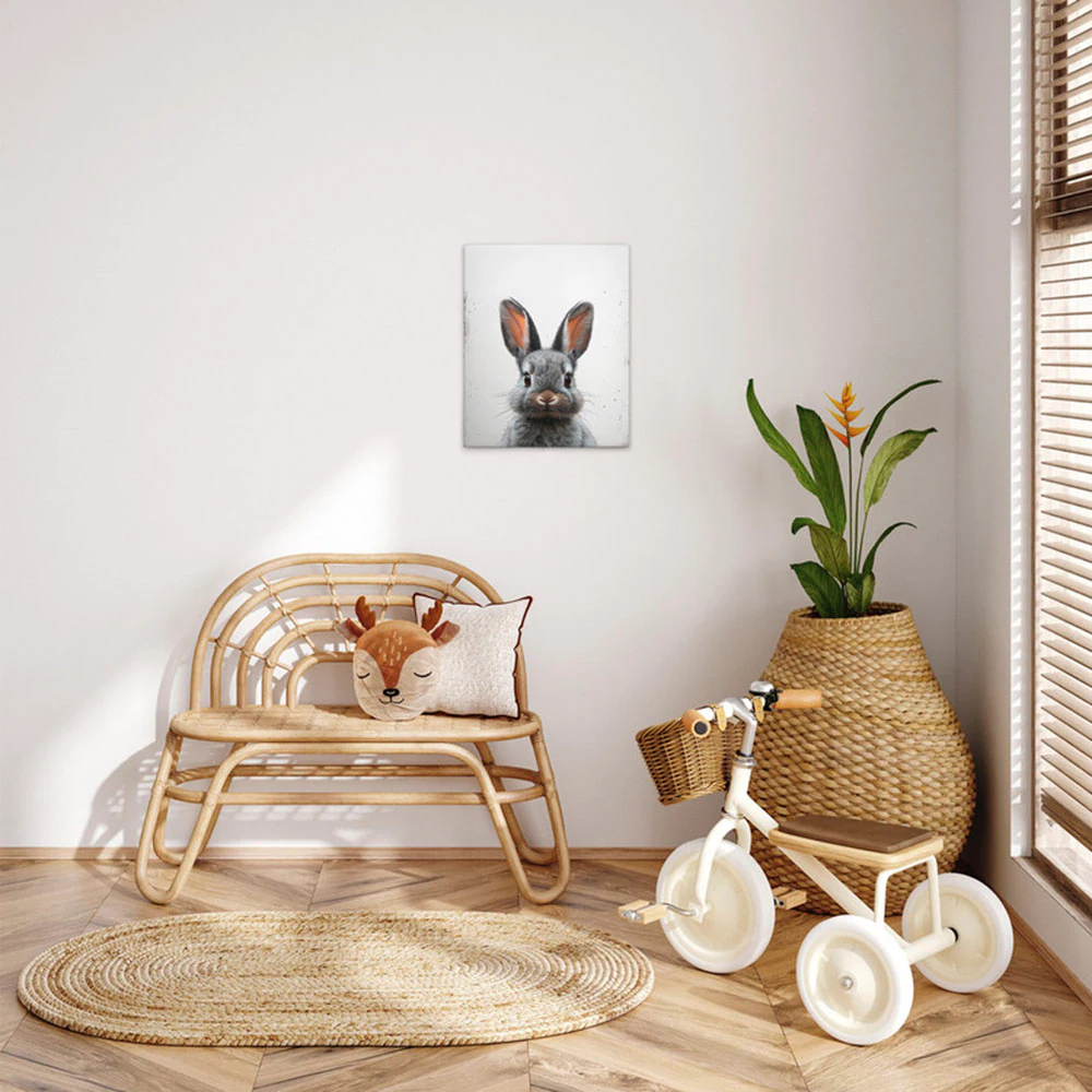 A.S. Création Leinwandbild "Black Baby Bunny - Wandbild Weiß Grau Keilrahme günstig online kaufen